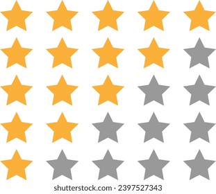 fondo blanco de icono de vector de clasificación por estrellas