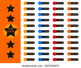 Star rating vector illustration. Product rating or customer review stars