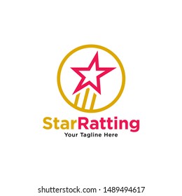 Star rating vector logo design. Data technology concept sign. Business start up icon. Success growth symbol.