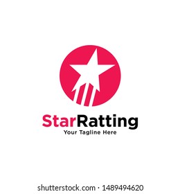 Star rating vector logo design. Data technology concept sign. Business start up icon. Success growth symbol.