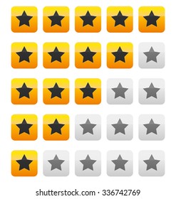 Star Rating Vector. Star Rating Wih Squares.