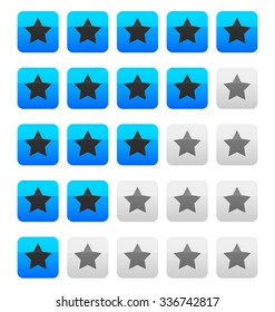 Star rating vector. Star rating wih squares.