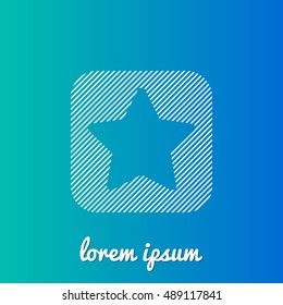 Star Rating White stroke fill with blue & green gradient background Icon / Logo Design
