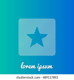 Star Rating White stroke fill with blue and green gradient background Icon / Logo Design