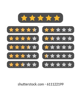 Star Rating In Yellow And Blue. Vector Stock Illustration
