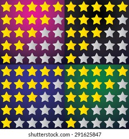 Star ratings 1-5 on different backgrounds