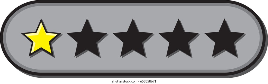 black and white 1 star rating