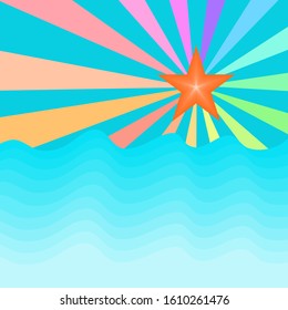 Star ray ocean view colorful with abstract background pattern wallpaper vector illustration graphic design 