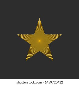 Star with rays isolated, winner icon, rating sign, quality symbol, company logo element, brand. Vector illustration