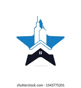 Star Real estate vector logo design. Building and star logo design. Building Estate Logo with Skyscrapers.	
