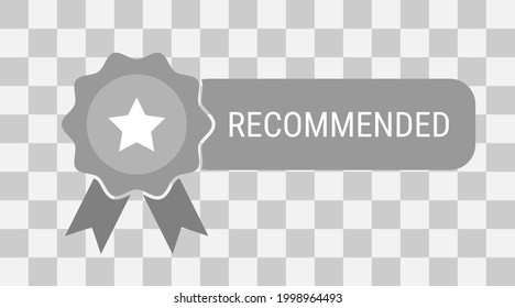 Stern empfohlen Umriss-Vektorsymbol. Rosette-Ergebnis-Medaillenzeichen auf transparentem Hintergrund. Gewinnen Sie Preis- und Ortsdienstsymbol.