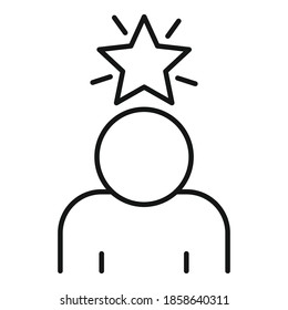 Star-Rekrutierungssymbol. Outline-Star-Rekrutierer, Vektorsymbol für Webdesign einzeln auf weißem Hintergrund