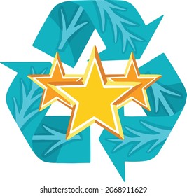 Star-Recycling-Vektorsymbol, hohe Qualität