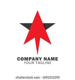 star red arrow logo design