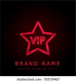 Star red chromium metallic logo
