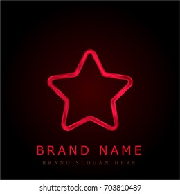Star red chromium metallic logo