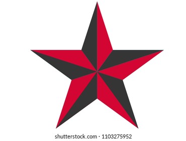 Star of red color.