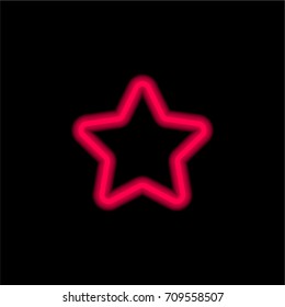 Star red glowing neon ui ux icon. Glowing sign logo vector