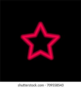 Star red glowing neon ui ux icon. Glowing sign logo vector