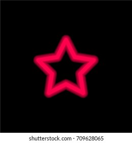 Star red glowing neon ui ux icon. Glowing sign logo vector