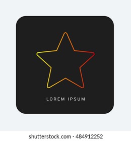 Star Red & Orange gradient attractive line thin icon / logo design