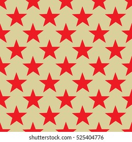Star red seamless pattern. Fashion graphic background design. Modern stylish abstract texture. Colorful template for prints, textiles, wrapping, wallpaper, website etc. Vector illustration