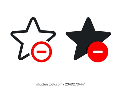 Icône Étoile réduire. Illustration image vectorielle