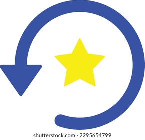 star refresh reload arrow loading Flat