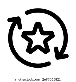 Seta de Recarregamento de Atualização em Estrela representando atualizações, sincronização e interações dinâmicas do usuário