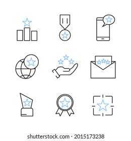 Star Related icons set. Star Related pack symbol vector elements for infographic web