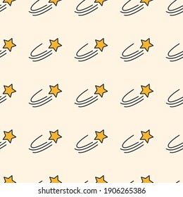 Star Repeat Seamless Pattern Fun Background vector illustration