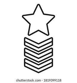 Star reputation icon. Outline star reputation vector icon for web design isolated on white background