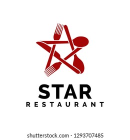 star restaurant logo design inspiration, Design element for logo, poster, card, banner, emblem, t shirt. Vector illustration