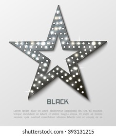 Star retro black metal light banner. Vector illustration eps 10