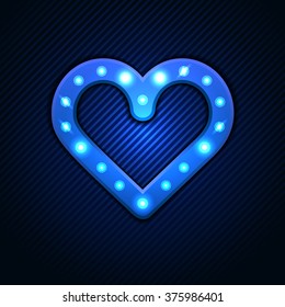 Star retro light banner. Retro heart banner with shining lights. Vector illustration. Vector illustration eps 10 