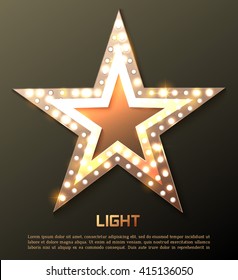 Star retro light banner. Vector illustration eps 10