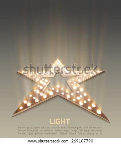 Star retro light banner. Vector illustration