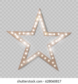 Star. Retro light. Vector illustration