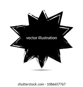 Star Retro Shape. Banner, Badge or Label Design in Grunge Style. vector dirty textures