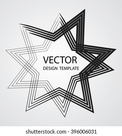 Star Retro Shape. Banner, Badge or Label Design in Grunge Style.