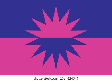 Star retro shape with blue and pink background