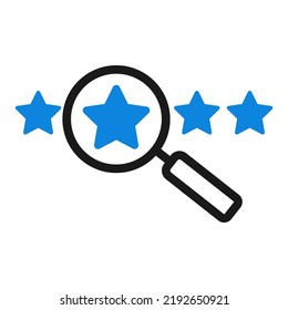 Star review contact icon. Review Magnifying Glass vector illustration