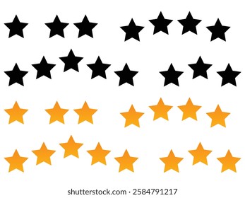 Star review icon set vector on white background.