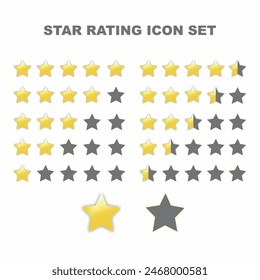 Star review rating design. Service quality of a product. Vote poll from zero to five points. Vector illustration in modern style