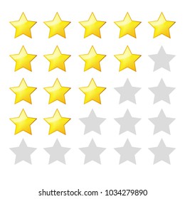 Star review rating vector icons. Website product review stars. 