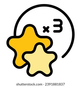 Star reward icon outline vector. Client benefit. Loyalty gift color flat