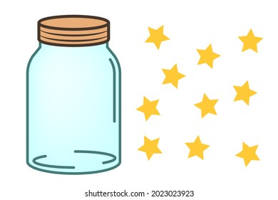 Star reward jar clipart icon. Clipart image isolated on white background