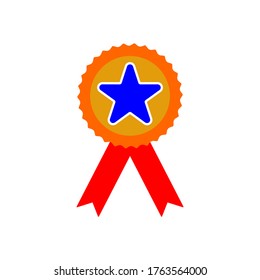 star ribbon and badge vector design