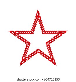 Star ribbon five pointed decorative frame