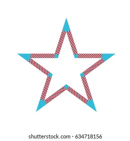 Star ribbon five pointed decorative frame